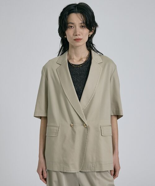 qualite / カリテ その他アウター | 【接触冷感＆セットアップ対応】ライトデニムハーフスリーブジャケット【予約】 | 詳細8