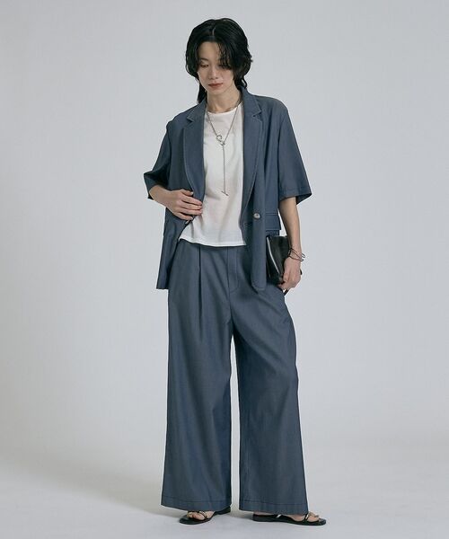 qualite / カリテ その他アウター | 【接触冷感＆セットアップ対応】ライトデニムハーフスリーブジャケット【予約】 | 詳細16