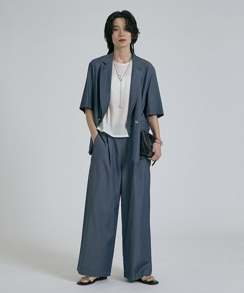 qualite / カリテ その他アウター | 【接触冷感＆セットアップ対応】ライトデニムハーフスリーブジャケット【予約】 | 詳細18