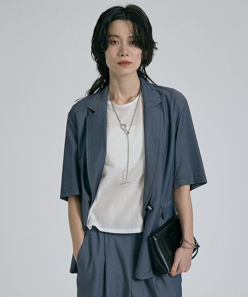 qualite / カリテ その他アウター | 【接触冷感＆セットアップ対応】ライトデニムハーフスリーブジャケット【予約】 | 詳細20