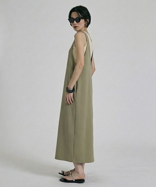 qualite / カリテ ワンピース | 【接触冷感・吸水速乾・UVカット・防シワ】3WAYジョーゼットアメスリワンピ【予（カーキ）