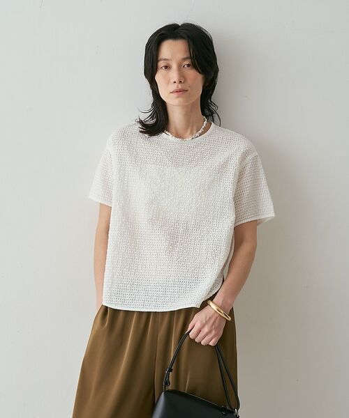 qualite / カリテ シャツ・ブラウス | 【セットアップ対応】シアーギンガムブラウス【予約】 | 詳細14