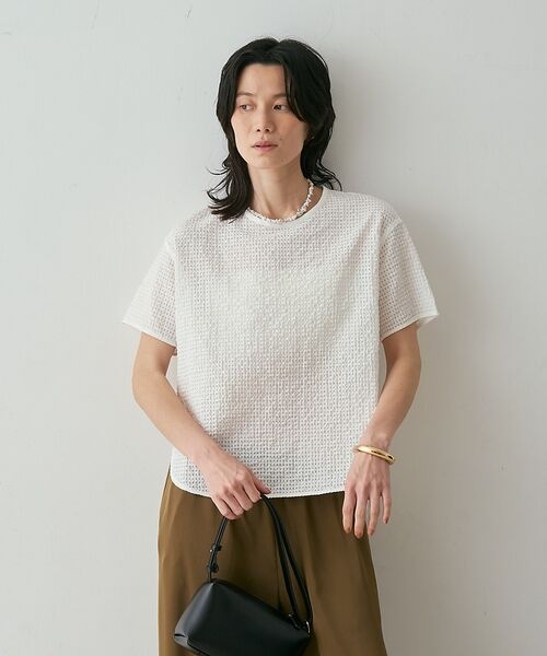 qualite / カリテ シャツ・ブラウス | 【セットアップ対応】シアーギンガムブラウス【予約】 | 詳細15