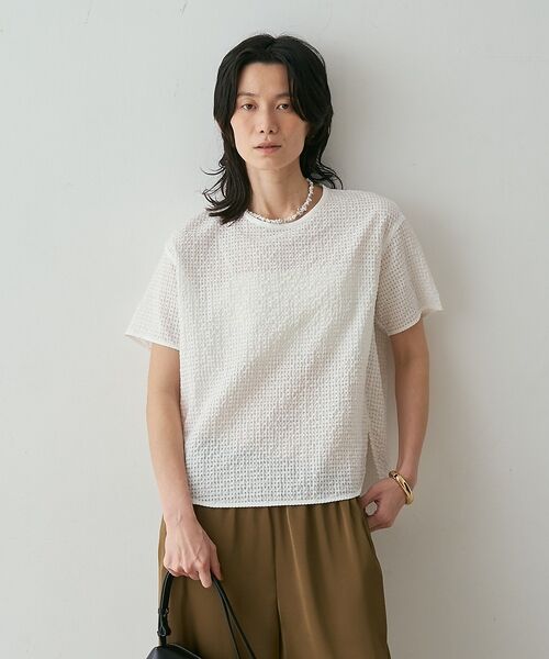 qualite / カリテ シャツ・ブラウス | 【セットアップ対応】シアーギンガムブラウス【予約】 | 詳細16