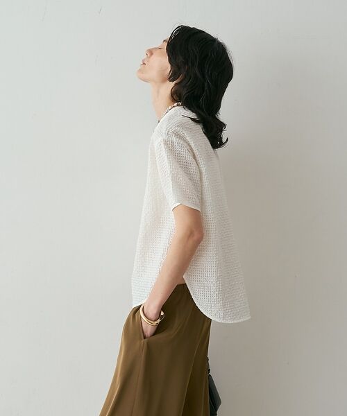 qualite / カリテ シャツ・ブラウス | 【セットアップ対応】シアーギンガムブラウス【予約】 | 詳細21