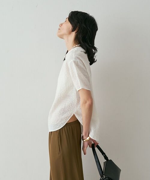 qualite / カリテ シャツ・ブラウス | 【セットアップ対応】シアーギンガムブラウス【予約】 | 詳細22