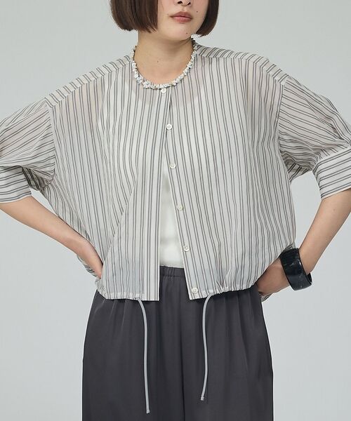 qualite / カリテ シャツ・ブラウス | 【シルエット調整可能】フォルムドロストブラウス【予約】（オフホワイト）