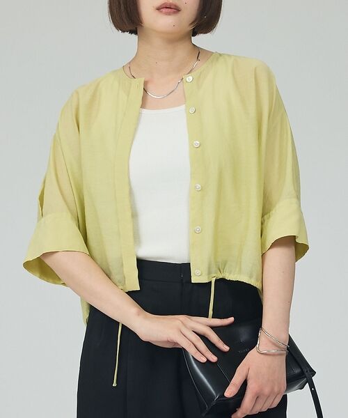qualite / カリテ シャツ・ブラウス | 【シルエット調整可能】フォルムドロストブラウス【予約】（ライム）