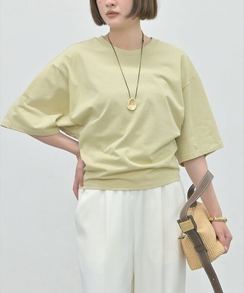 qualite / カリテ Tシャツ | 【接触冷感】プレミアム天竺ドルマンTシャツ【予約】（ライム）