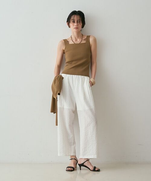 qualite / カリテ キャミソール・チューブトップ | 【接触冷感・セットアップ対応】レーヨンストレッチニットノースリーブ【予約】 | 詳細1