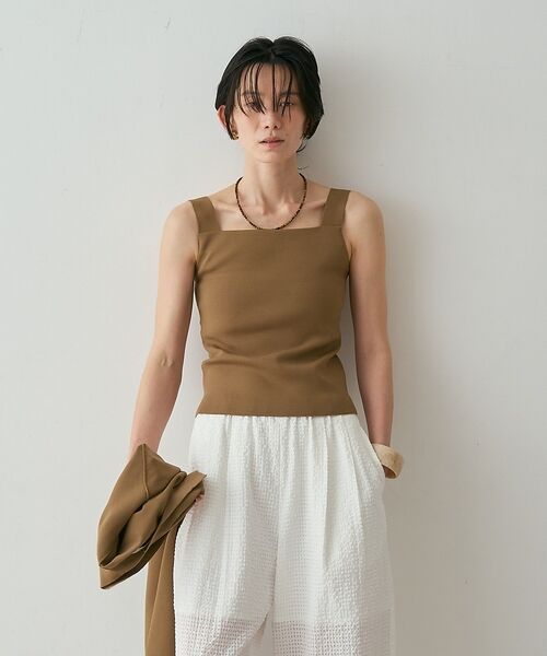 qualite / カリテ キャミソール・チューブトップ | 【接触冷感・セットアップ対応】レーヨンストレッチニットノースリーブ【予約】 | 詳細10