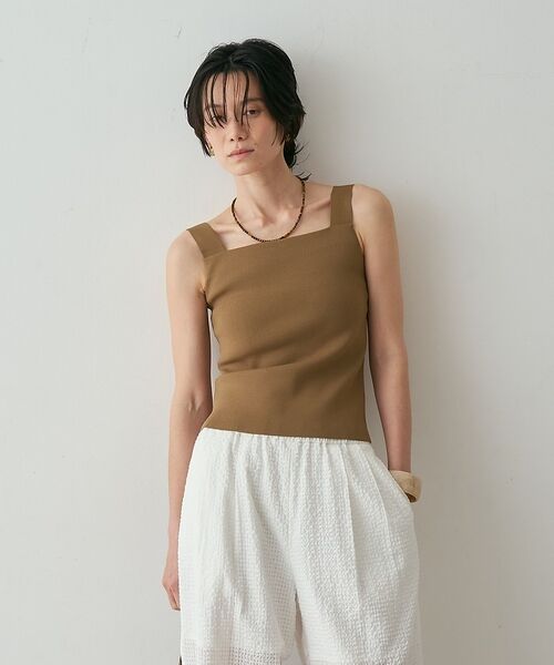 qualite / カリテ キャミソール・チューブトップ | 【接触冷感・セットアップ対応】レーヨンストレッチニットノースリーブ【予約】 | 詳細12