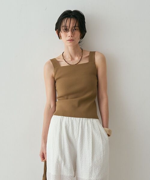 qualite / カリテ キャミソール・チューブトップ | 【接触冷感・セットアップ対応】レーヨンストレッチニットノースリーブ【予約】 | 詳細13