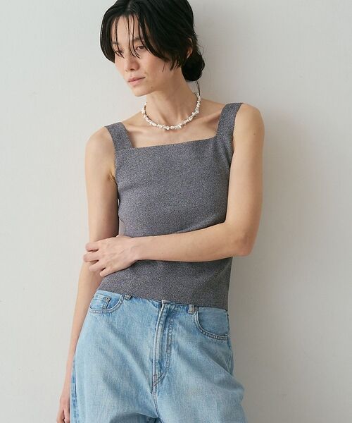 qualite / カリテ キャミソール・チューブトップ | 【接触冷感・セットアップ対応】レーヨンストレッチニットノースリーブ【予約】（グレー系その他2）