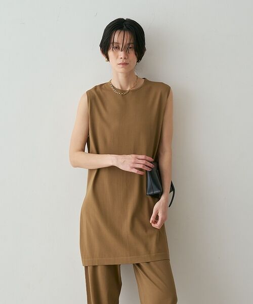 qualite / カリテ チュニック | 【接触冷感・セットアップ対応】レーヨンストレッチニットチュニック | 詳細11