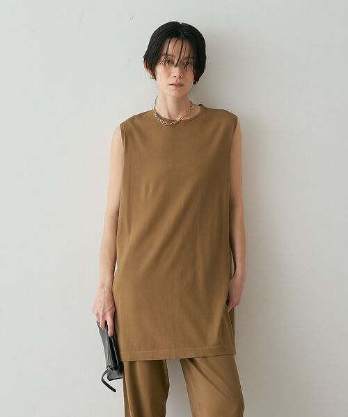 qualite / カリテ チュニック | 【接触冷感・セットアップ対応】レーヨンストレッチニットチュニック | 詳細12