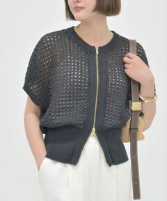 qualite / カリテ ニット・セーター | ZIP UP 透かしニット【予約】