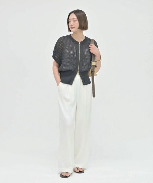 qualite / カリテ ニット・セーター | ZIP UP 透かしニット【予約】 | 詳細7