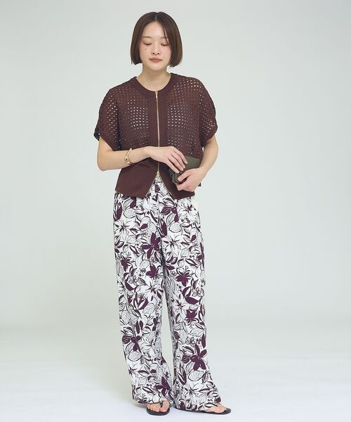 qualite / カリテ ニット・セーター | ZIP UP 透かしニット【予約】 | 詳細9