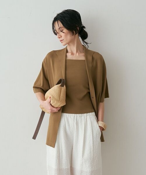 qualite / カリテ カーディガン・ボレロ | 【接触冷感・セットアップ対応】レーヨンストレッチニットジャケット【予約】 | 詳細10