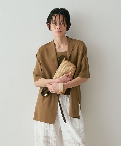 qualite / カリテ カーディガン・ボレロ | 【接触冷感・セットアップ対応】レーヨンストレッチニットジャケット【予約】 | 詳細9
