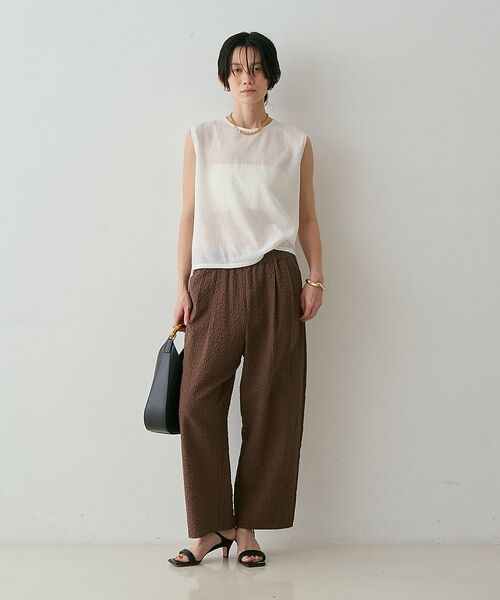 qualite / カリテ パンツ | 【セットアップ対応】シアーギンガムクロップドパンツ【予約】 | 詳細27