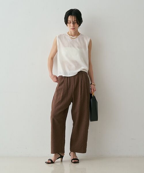 qualite / カリテ パンツ | 【セットアップ対応】シアーギンガムクロップドパンツ【予約】 | 詳細28