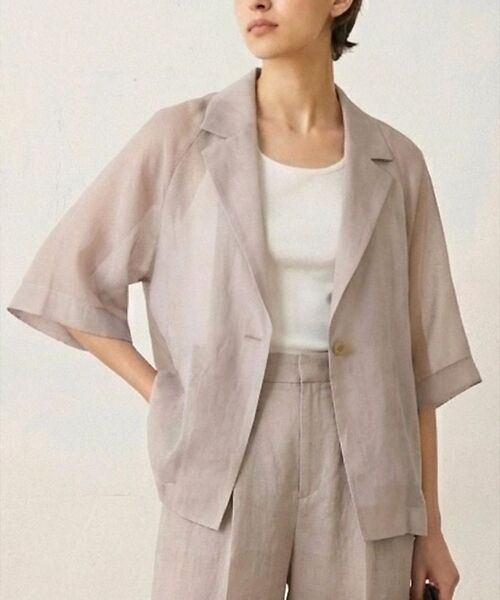 qualite / カリテ テーラードジャケット | 【セットアップ対応】シアーツイルジャケット【予約】（グレージュ）