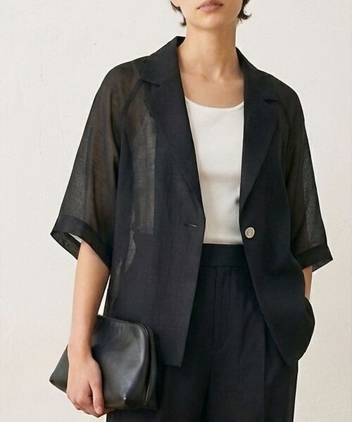 qualite / カリテ テーラードジャケット | 【セットアップ対応】シアーツイルジャケット【予約】（ブラック）