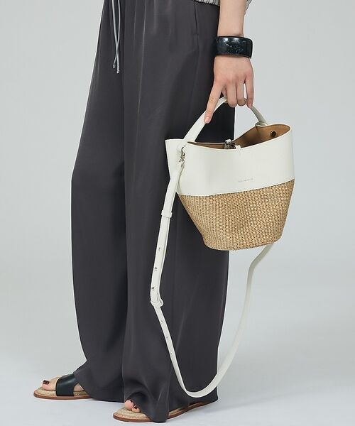 qualite / カリテ ショルダーバッグ | 【FEEL & TASTE】Lilyrafiacombi バスケットバッグ（ホワイト）