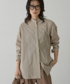 qualite / カリテ シャツ・ブラウス | ストライプスタンドカラーシャツ【予約】
