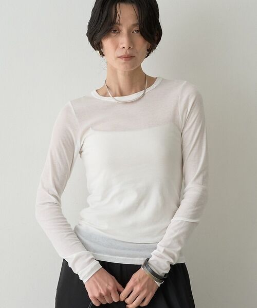 qualite / カリテ Tシャツ | 【接触冷感素材】ストレッチフライスカットソー【予約】(オフホワイト)