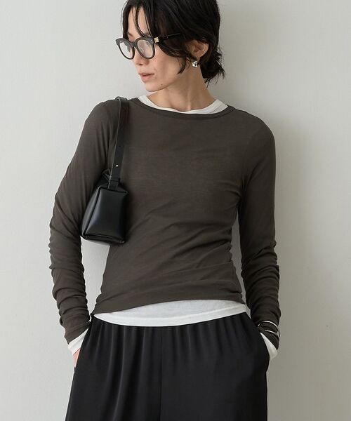 qualite / カリテ Tシャツ | 【接触冷感素材】ストレッチフライスカットソー【予約】(チャコールグレー)