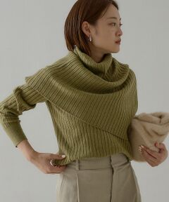qualite / カリテ ニット・セーター | 【2026秋冬新色】アシメスヌードリブニット / スヌード取り外し可能【予約】