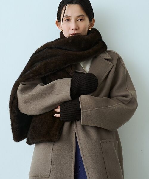 qualite / カリテ マフラー・ショール・スヌード・ストール | ファーストール【予約】（ブラウン）