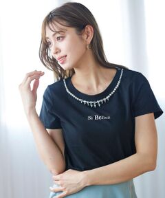 【大きいサイズ】キラキラジュエルロゴTシャツ≪手洗い可能≫