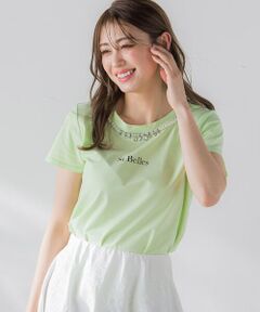 【大きいサイズ】キラキラジュエルロゴTシャツ≪手洗い可能≫