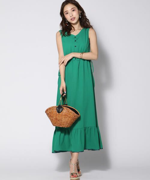 セール 前後2way 洗濯機で洗える サイドリボンマキシ丈ワンピース ワンピース Queens Court クイーンズコート ファッション通販 タカシマヤファッションスクエア