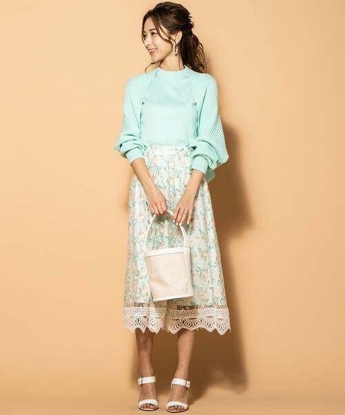 セール 洗濯機で洗える 裾レースフラワー刺繍チュールスカート スカート Queens Court クイーンズコート ファッション通販 タカシマヤファッションスクエア