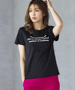 潤うロゴTシャツ≪スキンケア加工/洗濯機で洗える≫