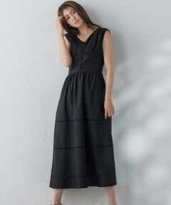 QUEENS COURT / クイーンズコート ロング・マキシ丈ワンピース | レース切り替えノースリワンピース≪洗濯機で洗える≫