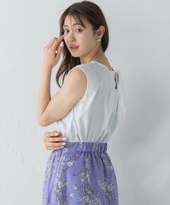 バックリボンフレンチスリーブカットソー≪手洗い可能/UV加工≫