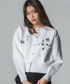 QUEENS COURT / クイーンズコート カーディガン・ボレロ | ジュエルモチーフニットカーディガン≪手洗い可能≫