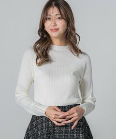 QUEENS COURT / クイーンズコート ニット・セーター | 袖口パールリブニット≪手洗い可能≫