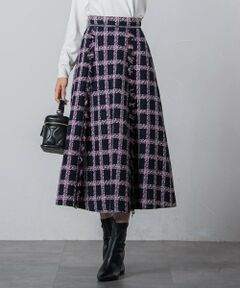 QUEENS COURT / クイーンズコート ミニ・ひざ丈スカート | チェックツイードスカート