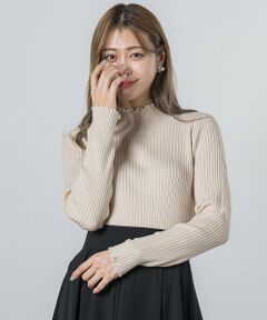 QUEENS COURT / クイーンズコート ニット・セーター | 配色メロウリブニット≪保湿加工/手洗い可能≫