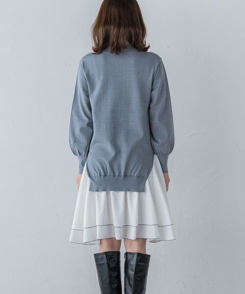 QUEENS COURT / クイーンズコート ロング・マキシ丈ワンピース | 布帛ドッキングニットワンピ≪手洗い可能≫ | 詳細18