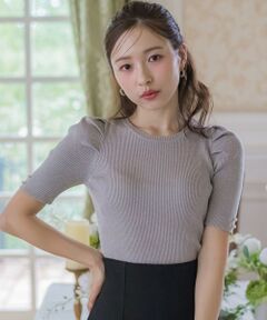 QUEENS COURT / クイーンズコート ニット・セーター | ラメパフニット≪手洗い可能≫