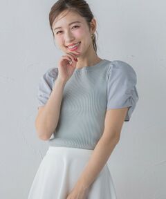 QUEENS COURT / クイーンズコート ニット・セーター | 異素材ドッキングニット≪手洗い可能≫