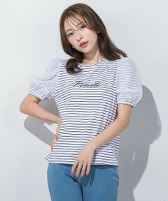 ジュエルロゴチュールパフTシャツ≪洗濯機で洗える≫